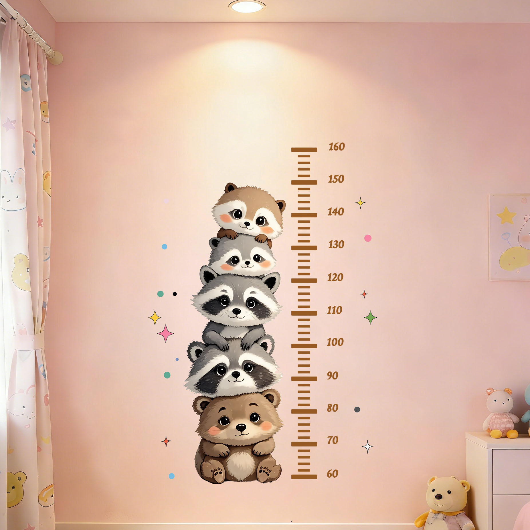 Niedliche Waschbär-Höhen-Wanda – Pvc Panel Background Bewertung und Preis